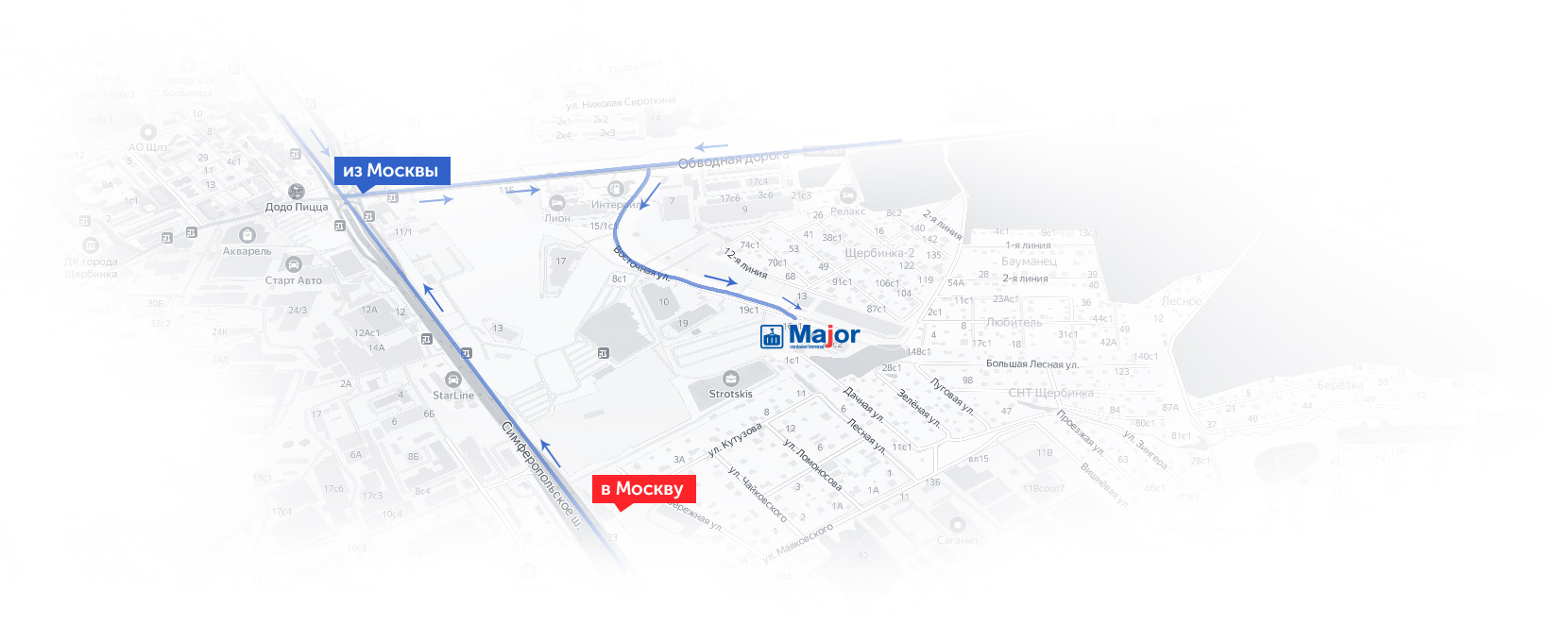 Контейнерный терминал Major в 10км от МКАД